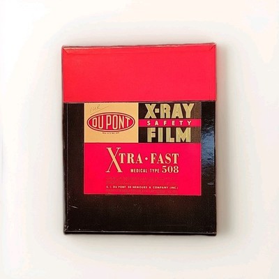 Dupont X-Ray film box vintage 1962 10.5x8.5x3/4 medical office