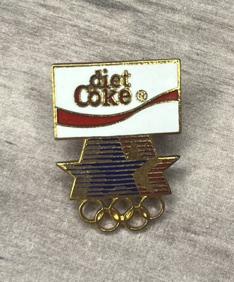 1984 LA Olympics Coca Cola Pin Lot x4 Pins Diet Coke Sprite Tab Coke VTG