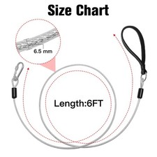 Chew Proof Dog Leash 6FT Reflective Cable Lead Heavy Duty Padded Handle