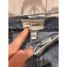 FRAME Le High Skinny Jeans Womens 28 Light Wash Raw Hem High Rise Stretch