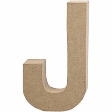 Creativ 26609 20.5 cm 1-Piece Papier Mache Letter J, Beige