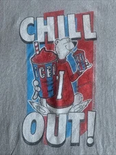NEW ICEE Chill Out Brisco Brands Gray Red Blue Polar Bear Graphic T-Shirt Sz XL