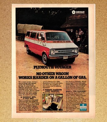 Plymouth Voyager Van Family Wagon Antique Store - Magazine Print Ads Poster 1976
