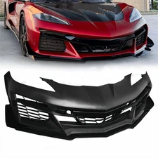Z06 Style Full Front Bumper Cover Grille Set For 2020-2025 Chevrolet Corvette C8