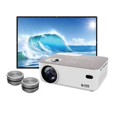 Core Innovations Home Theater Projector Bundle 120in Screen 1080p HDMI