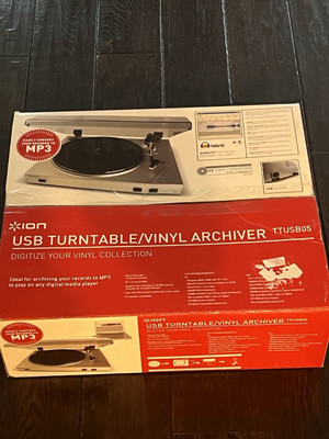 ION USB Turntable Vinyl Converter to Digital Archiver TTUSB05 Plug and Play