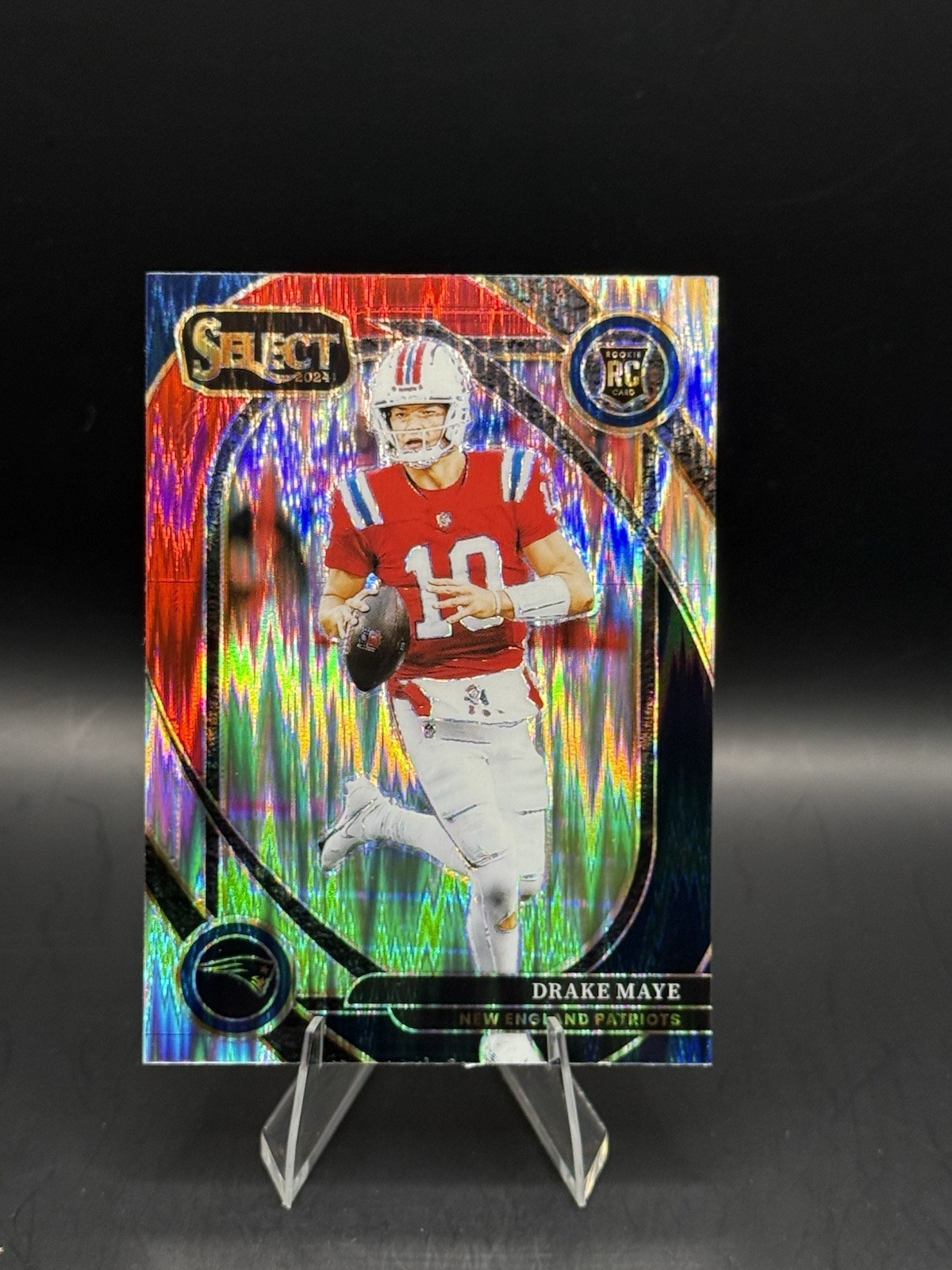 2024 Panini Select Drake Maye Club level #Red & Black Shock Prizm RC 🔥Patriots