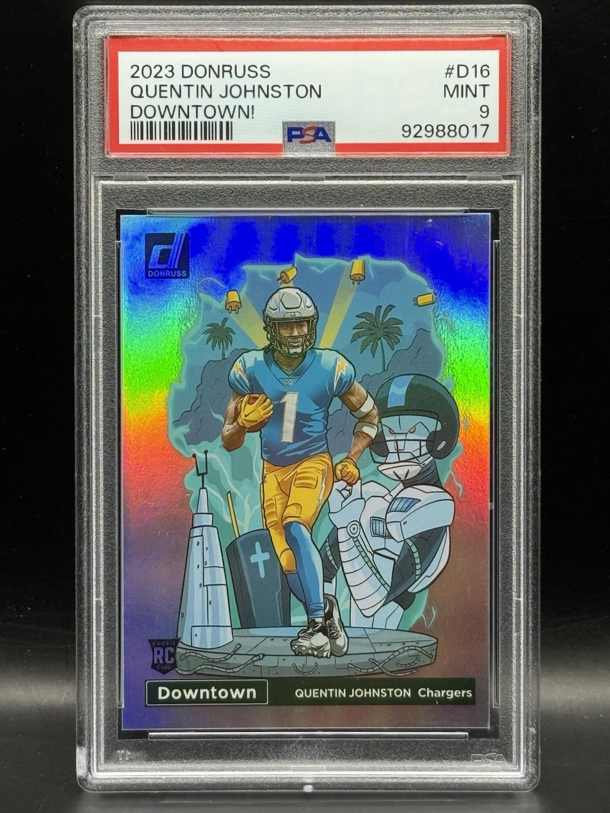 2023 Donruss - Quentin Johnston - PSA 9 Downtown - Los Angeles Chargers