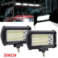 2x5Inch 24000LM LED Work Light Bar Fog Offroad Driving UTV Truck Spot Flood Pods