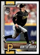Hunter Barco 2026 Topps Series Two 2 Rookie Card RC #398 Pittsburgh Pirates. rookie card picture