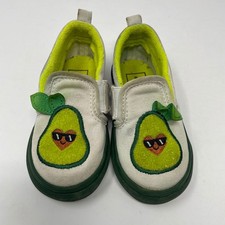 Vans Toddler Slip-On V Avocado Off White Green Canvas Fruitcore Sneakers Cute 6
