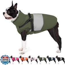 AOFITEE Small Dog Coat, Dog Winter Coat with Harness Built in, Warm Dogs Jack