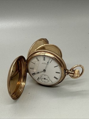 American Waltham Waltham Gold Filled Pocket Watch American Waltham 1890  Pocket Watch 14K Gold Filled Antique Mens