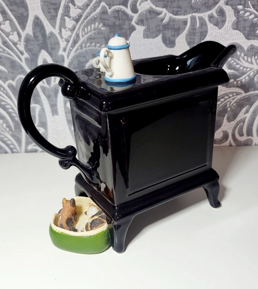 Park Rose Bridlington Black Fireplace Jug With Cat Vintage 90s - Image 3 of 4