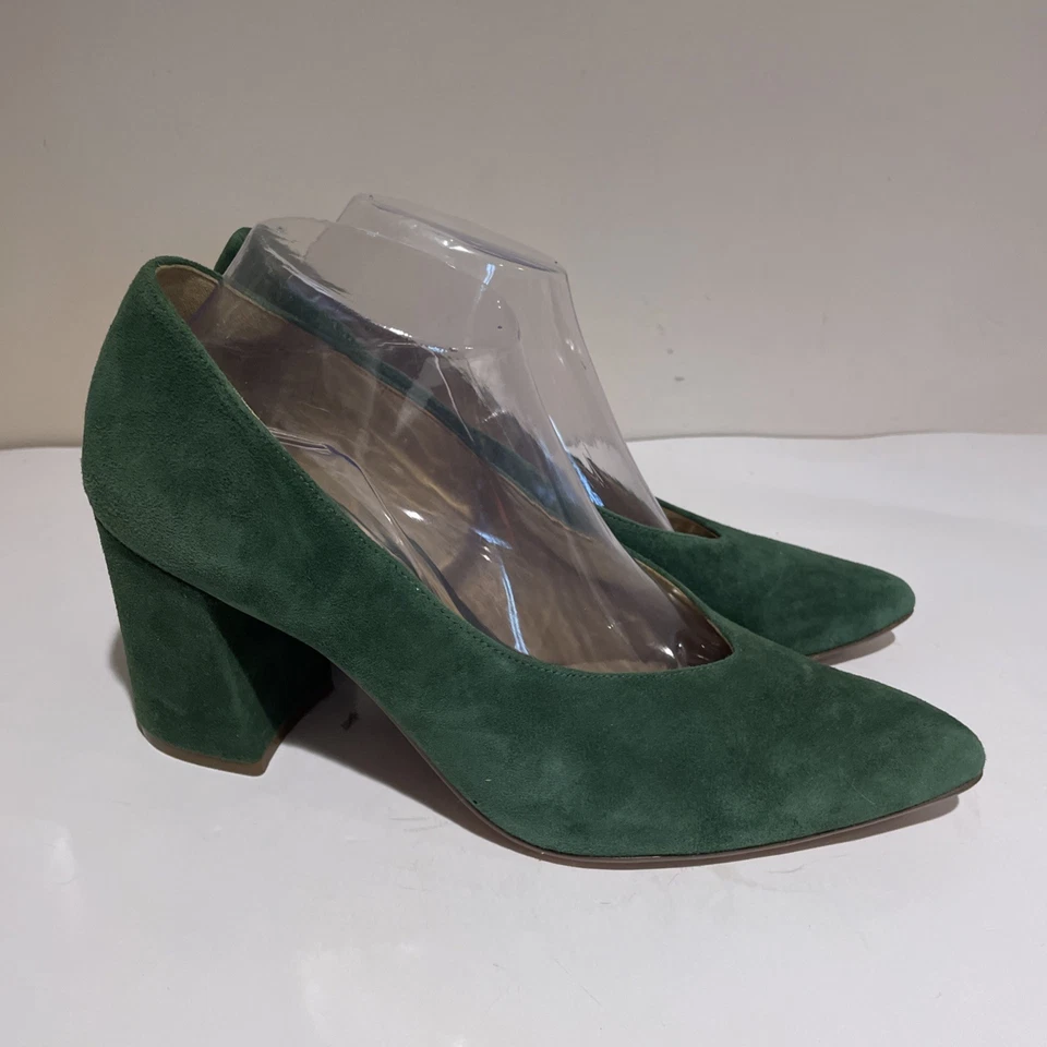 Naturalizer зеленый замшевые туфли-лодочки женщин 9 Вт блок каблуки вкратце носок классический - Изображение 4 из 4
