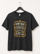 Gildan Vintage 1973 Graphic T-Shirt Black Size M Retro Y2K Tee