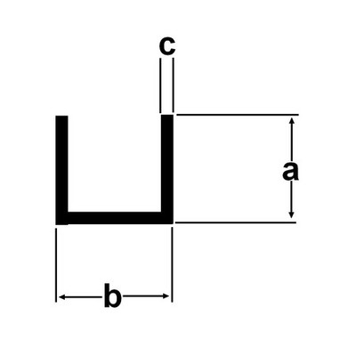 Alu U-Profil 10x12,5x10x1mm Aluprofil 1 Meter 
