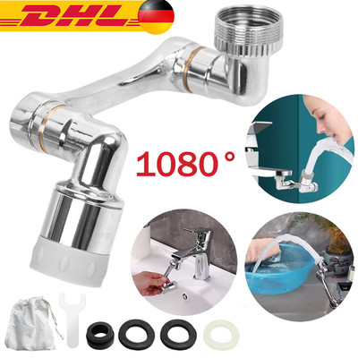 Universal Wasserhahn Spritzfilter hahn 1080° drehbarer Sprühkopf Verlängerung DE