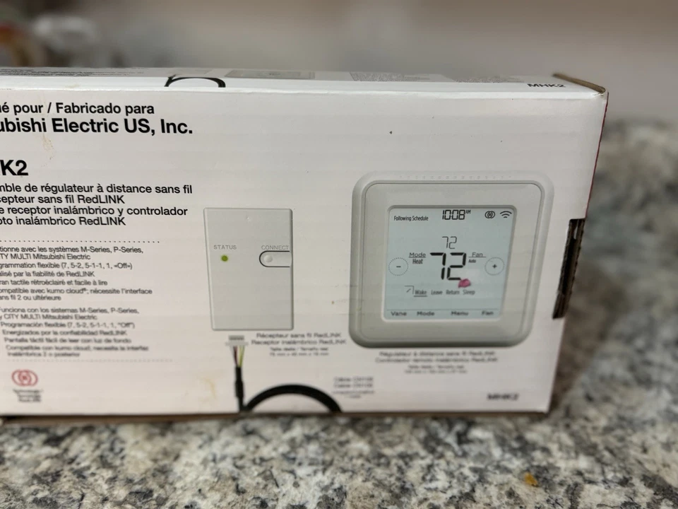 Новый запечатанный Mitsubishi MHK2 беспроводной термостат и приемник набор - белый - Изображение 2 из 3