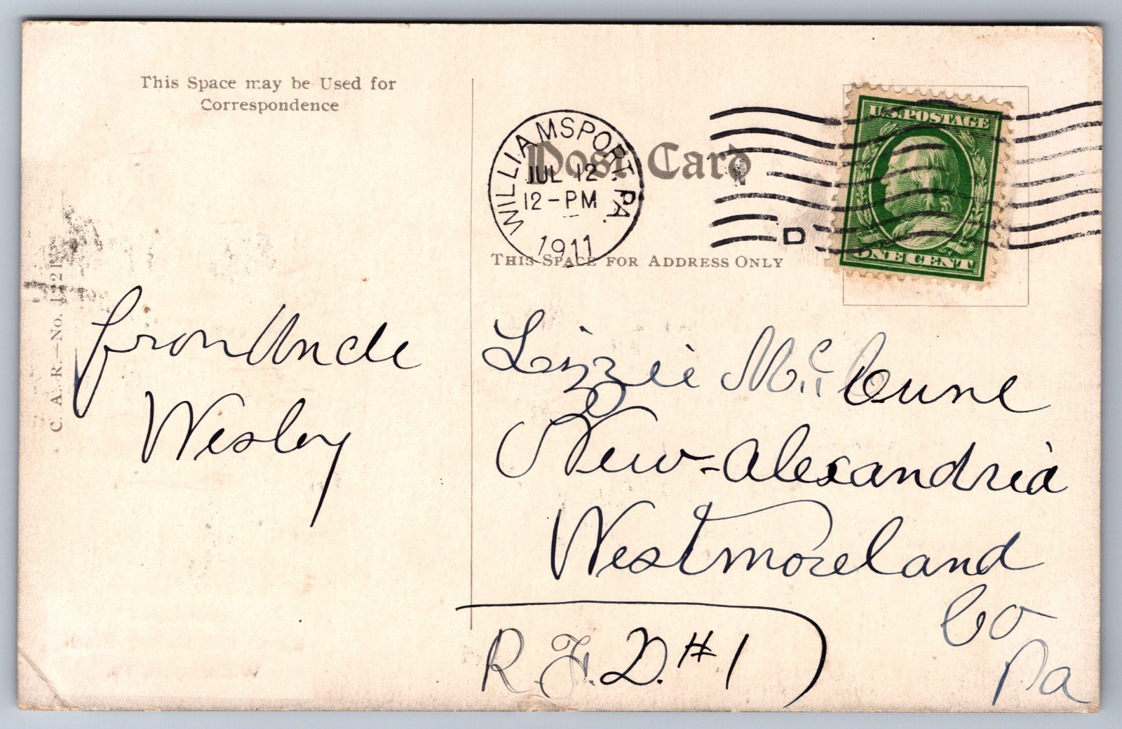 Postcard Williamsport PA Goose Island, Sylvan Dell Bathing Beach 1911