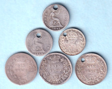 Great Britain. Groats : 1842 & 1843. 3d : 1897. 6ds : 1834, 1835 & 1876. Most VG