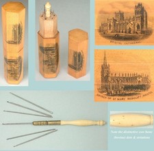 Antique Mauchline Ware Cased Set of Crochet Hooks * C1890s * Bristol Cathedral