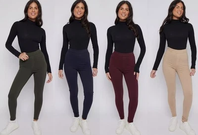 MARKS & SPENCER Ladies Pull On Denim Cosy Jeggings Thick Cotton Comfort Stretch Marks