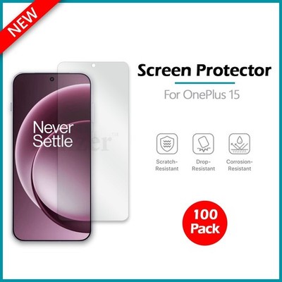100-Pack LCD Ultra Clear HD Screen Phone Shield Protector for Android OnePlus 15