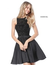 Sherri Hill 51302 BLACK Cocktail Dress sz 6 NWT SALE!