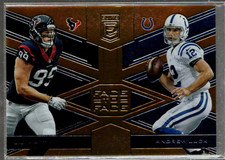 2017 Elite Face to Face Orange #6 Andrew Luck J.J. Watt /25 