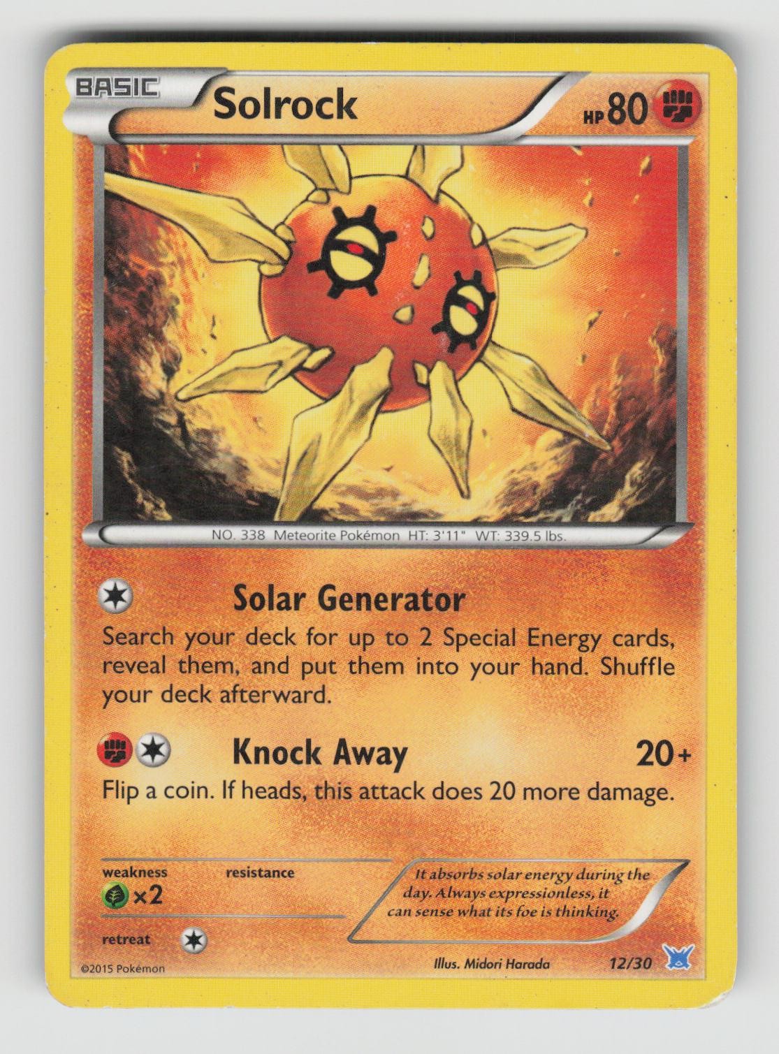 Solrock 12/30 XY Trainer Kit Latias Latios Pokemon Heavily Played