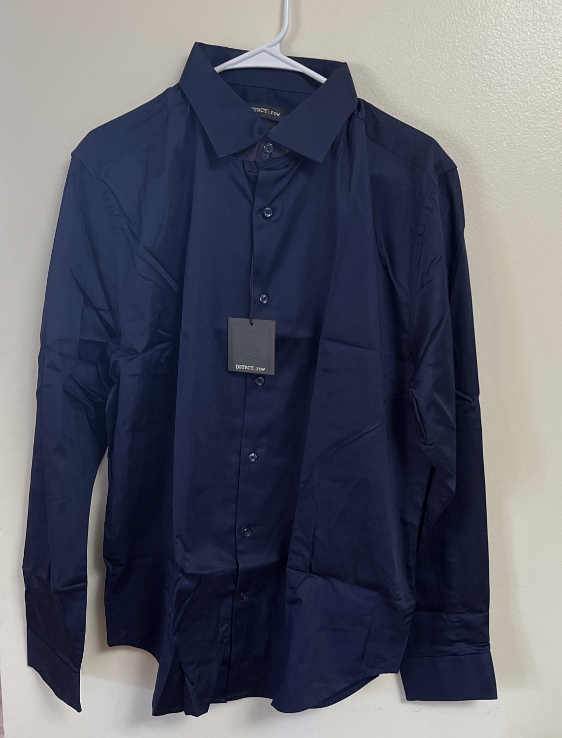 FILA Camicia DSTRCT & ROW uomo taglia XL slim fit blu navy con bottoni manica lunga