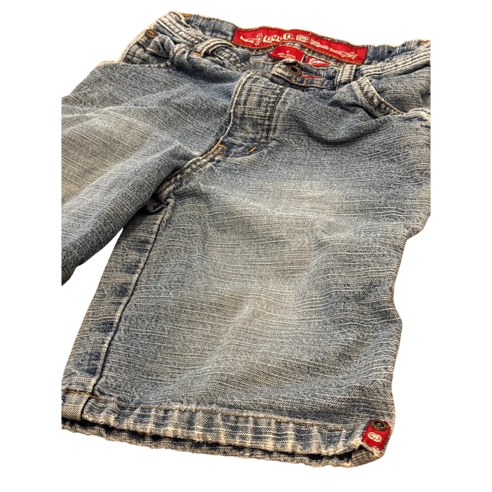 Ecko Unltd. Triboro Denim Factory Jean Pantalones Cortos Largos Sueltos Talla 6 Juvenil Y2K Rinoceronte  Foto 3 de 4