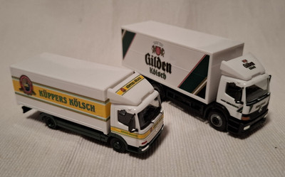 HERPA 1:87 Nr. 187411 + 188623 Mercedes Atego ''Küppers Kölsch'' + ''Gilden Kölsch''
