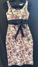 Kay Unger Sleeveless Lila Floral Cocktail Bow Dress