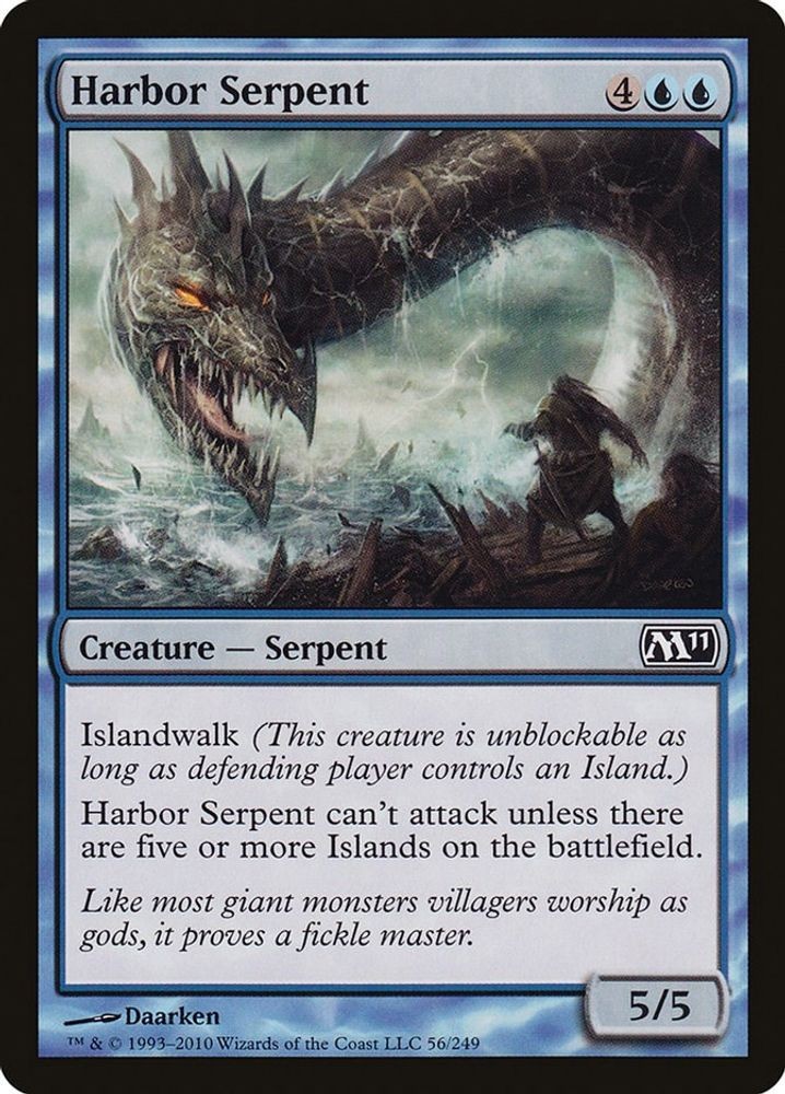 2010 Magic: The Gathering: Magic 2011 (M11) - Harbor Serpent (#56, C, Near Mint)