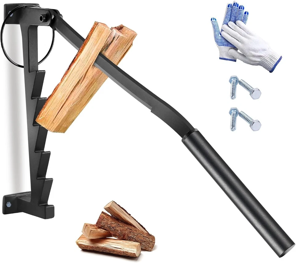 Portable Kindling Wood Splitter with Non-Slip Gloves - 2 Handles Included - Image 3 of 4