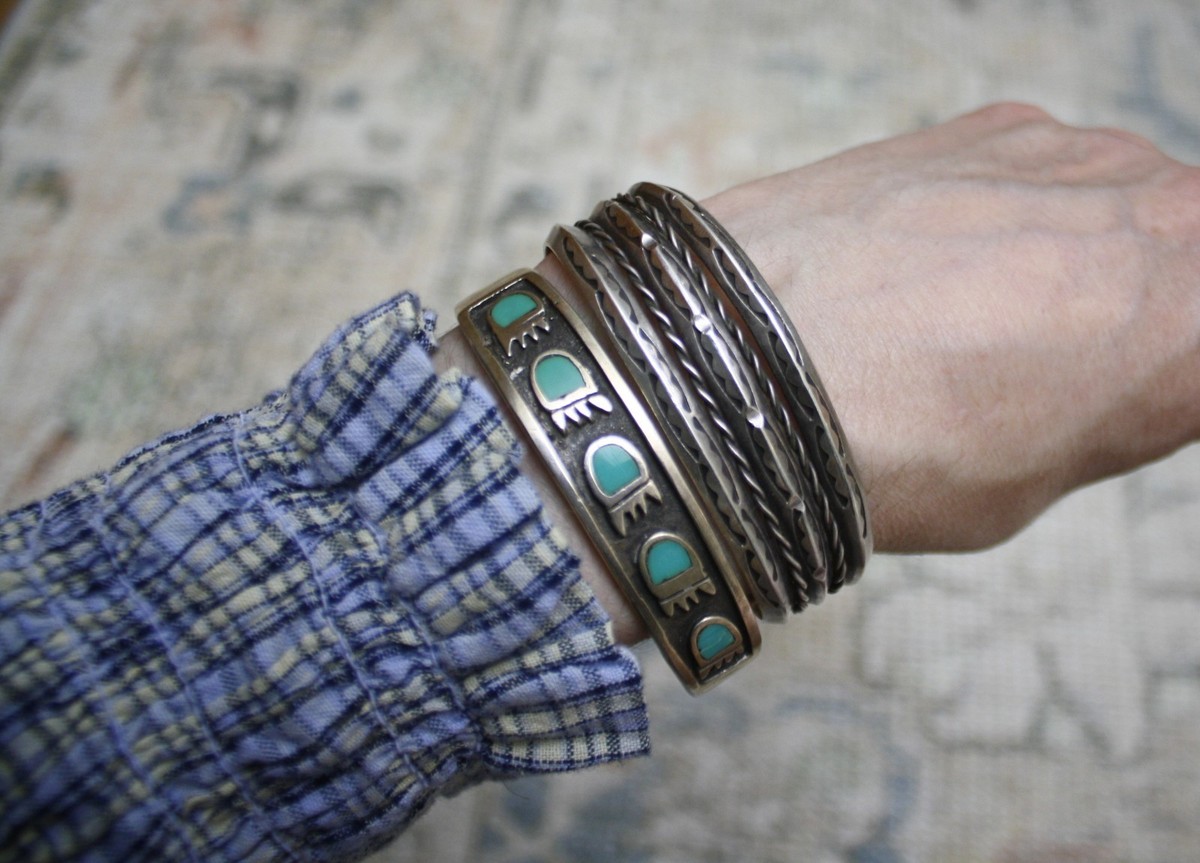Vintage Navajo Native American Sterling Silver Twisted Rope  Native American Navajo style Sterling Silver Rope Twist Bracelet 6.5”~13g main image 0