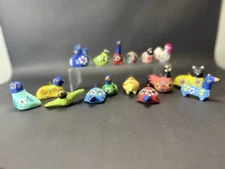 16 Tonala Pottery Animals Bird Cat Folk Art Ornaments Hand Painted Mexico VTG