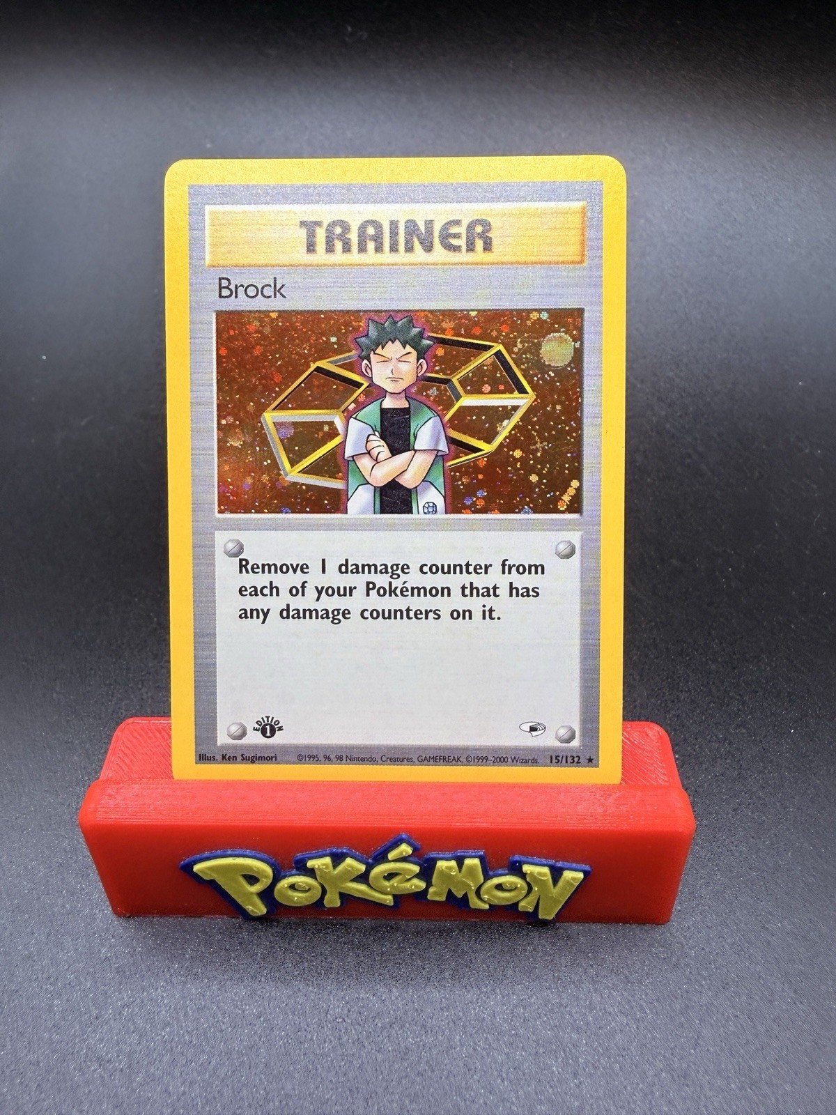 1st Edition Gym Heroes Brock Holo #15/132 – Pokémon Trainer Card NM