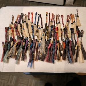 Lot Of 75 Mixed Keychains Multicolor genuine horsehair