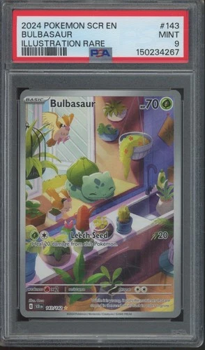 2024 Pokemon SCR EN Illustration Rare #143 Bulbasaur Mint PSA 9