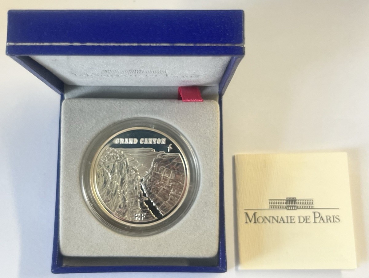 2008 France 1,5 Euro Grand Canyon silver .900 coin, proof box