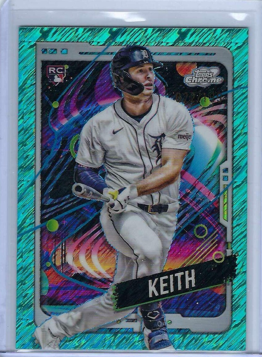Colt Keith 2024 Topps Chrome Cosmic Aqua Equinox Refractor RC  /199 Tigers #195