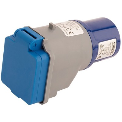 Draper 230V Elektrischer Baustellenadapter Mit 16A Stecker Zu 13A Dose 17574