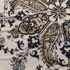 Square Scarf 36” Floral Baroque Print Black Gold Cream Tassel Corners Vintage — photo 7