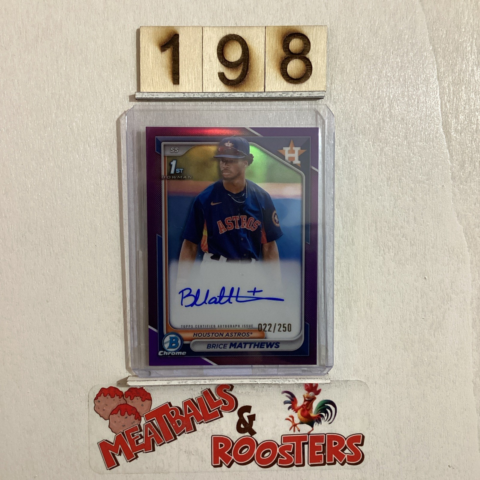 2024 Bowman Chrome Brice Matthews #CPA-BM 1st Auto Purple /250 Refractor