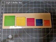 Wood Puzzle Preschool Toddler Infant Spectrum Color 5 Square Shape Math Eye Hand
