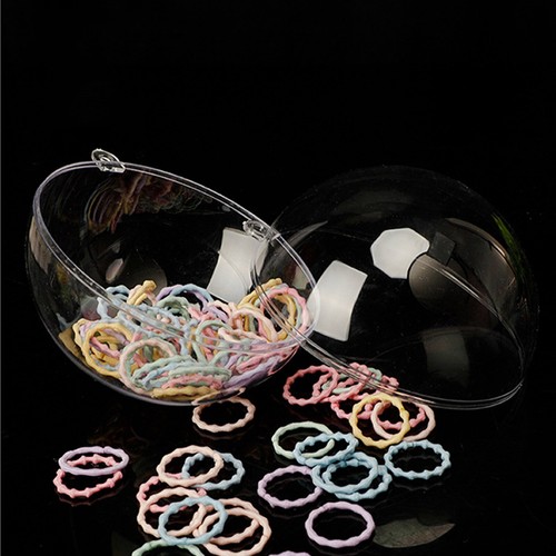 10pcs Clear Plastic Small Balls 2-part Spheres Bauble Favours Wedding Xmas Craft - Picture 4 of 5