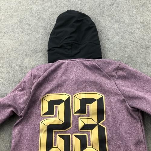 Nike Hoodie Girls XL Purple Lebron James Logo Spell Out Fleece Swoosh Hooded - Picture 2 of 12
